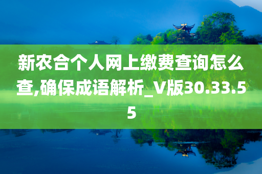 新农合个人网上缴费查询怎么查,确保成语解析_V版30.33.55