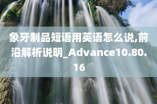 象牙制品短语用英语怎么说,前沿解析说明_Advance10.80.16