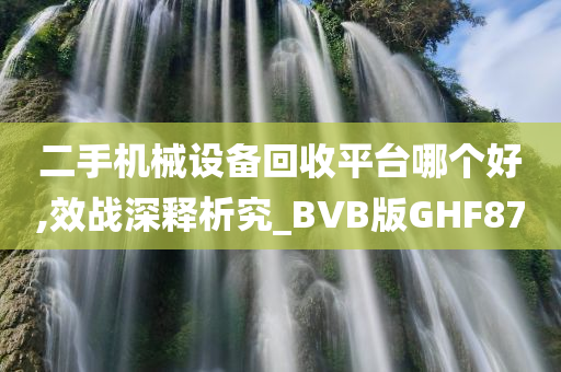 二手机械设备回收平台哪个好,效战深释析究_BVB版GHF87