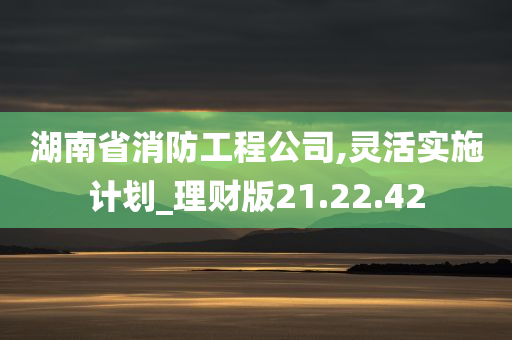 湖南省消防工程公司,灵活实施计划_理财版21.22.42