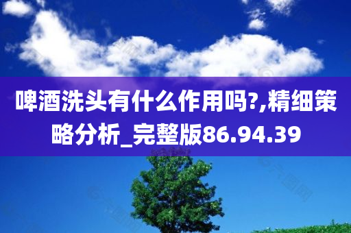 啤酒洗头有什么作用吗?,精细策略分析_完整版86.94.39