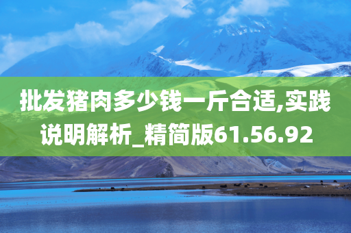 批发猪肉多少钱一斤合适,实践说明解析_精简版61.56.92