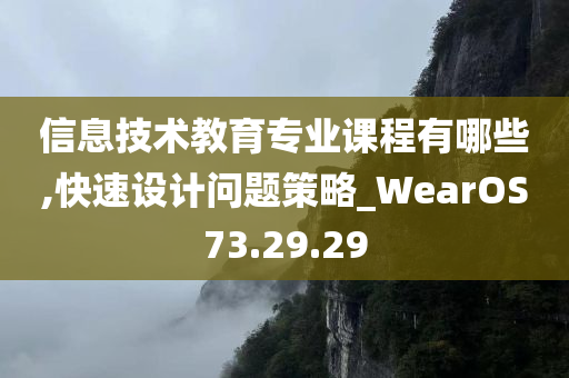 信息技术教育专业课程有哪些,快速设计问题策略_WearOS73.29.29