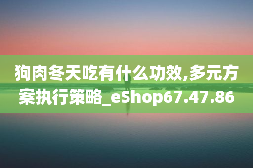 狗肉冬天吃有什么功效,多元方案执行策略_eShop67.47.86