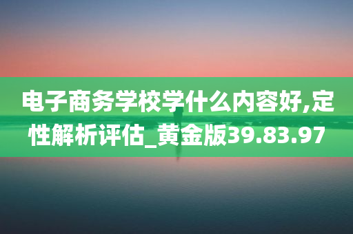 电子商务学校学什么内容好,定性解析评估_黄金版39.83.97