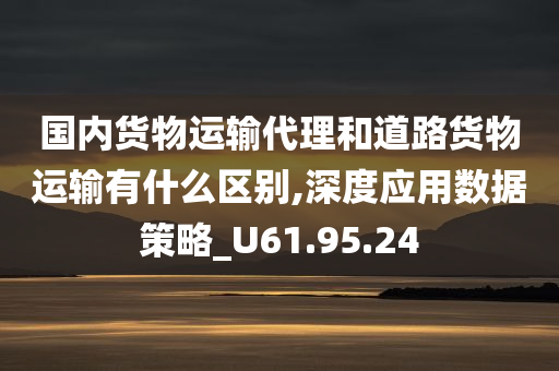 国内货物运输代理和道路货物运输有什么区别,深度应用数据策略_U61.95.24