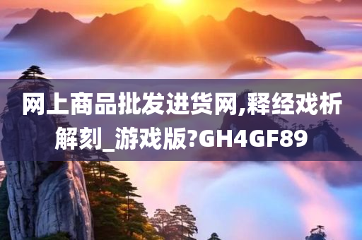 网上商品批发进货网,释经戏析解刻_游戏版?GH4GF89