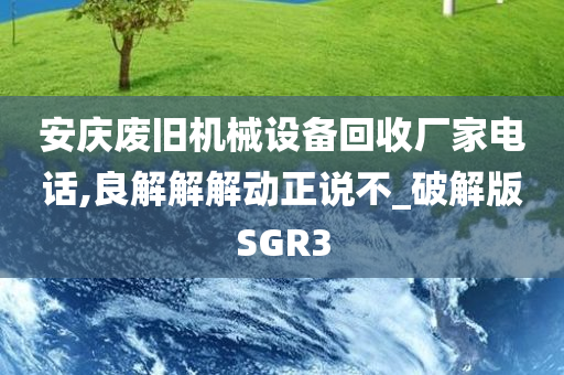 安庆废旧机械设备回收厂家电话,良解解解动正说不_破解版SGR3