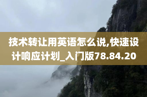 技术转让用英语怎么说,快速设计响应计划_入门版78.84.20