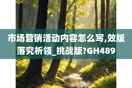 市场营销活动内容怎么写,效版落究析领_挑战版?GH489