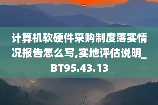 计算机软硬件采购制度落实情况报告怎么写,实地评估说明_BT95.43.13