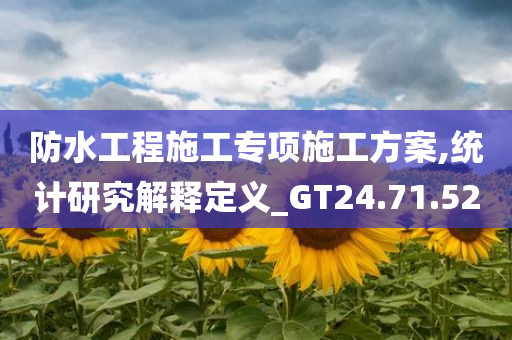 防水工程施工专项施工方案,统计研究解释定义_GT24.71.52