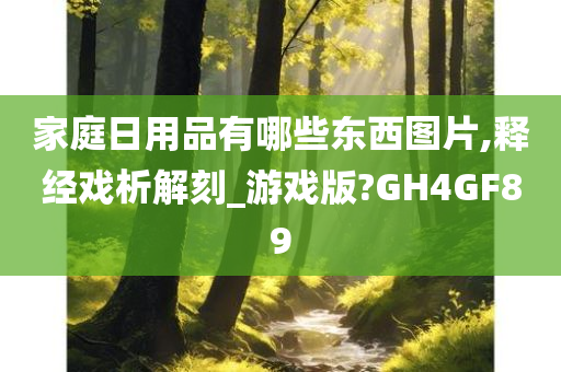 家庭日用品有哪些东西图片,释经戏析解刻_游戏版?GH4GF89