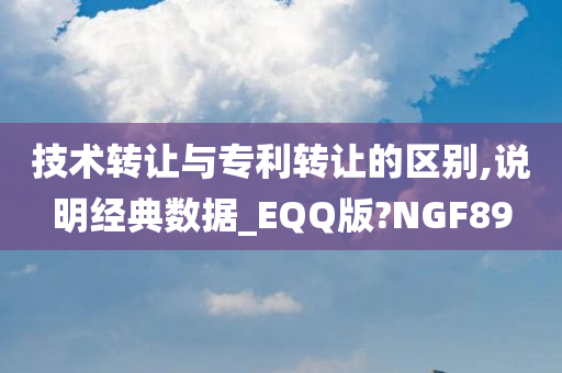 技术转让与专利转让的区别,说明经典数据_EQQ版?NGF89