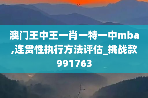 澳门王中王一肖一特一中mba,连贯性执行方法评估_挑战款991763