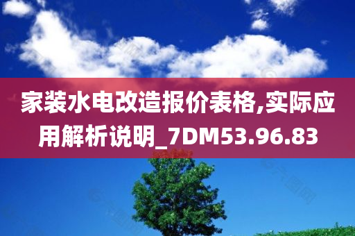 家装水电改造报价表格,实际应用解析说明_7DM53.96.83