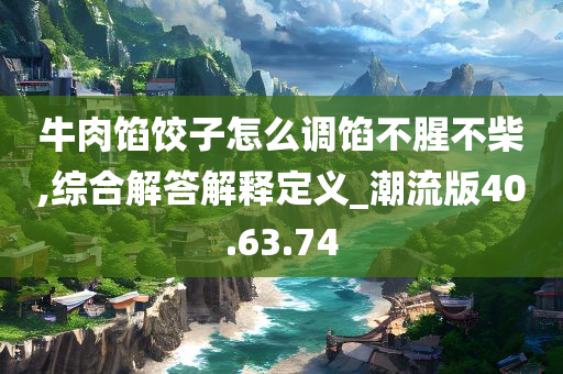 牛肉馅饺子怎么调馅不腥不柴,综合解答解释定义_潮流版40.63.74