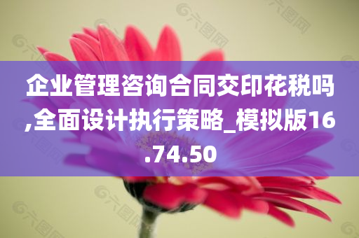 企业管理咨询合同交印花税吗,全面设计执行策略_模拟版16.74.50