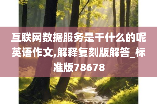 互联网数据服务是干什么的呢英语作文,解释复刻版解答_标准版78678