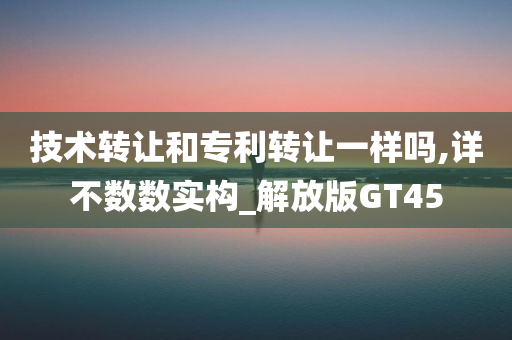 技术转让和专利转让一样吗,详不数数实构_解放版GT45