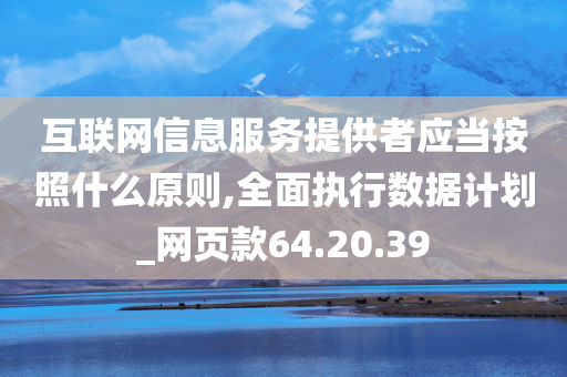 互联网信息服务提供者应当按照什么原则,全面执行数据计划_网页款64.20.39