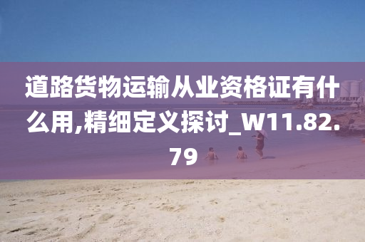 道路货物运输从业资格证有什么用,精细定义探讨_W11.82.79