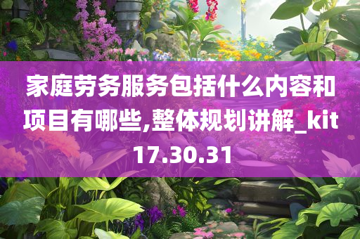 家庭劳务服务包括什么内容和项目有哪些,整体规划讲解_kit17.30.31