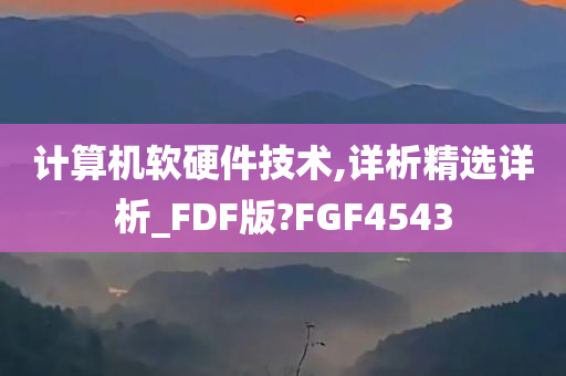 计算机软硬件技术,详析精选详析_FDF版?FGF4543