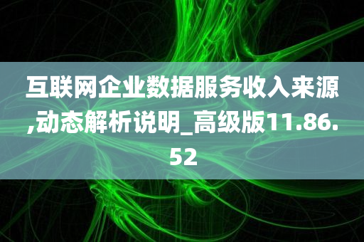 互联网企业数据服务收入来源,动态解析说明_高级版11.86.52