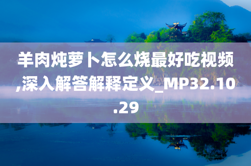 羊肉炖萝卜怎么烧最好吃视频,深入解答解释定义_MP32.10.29