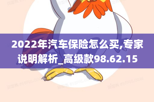 2022年汽车保险怎么买,专家说明解析_高级款98.62.15