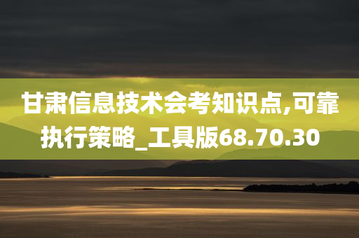 甘肃信息技术会考知识点,可靠执行策略_工具版68.70.30