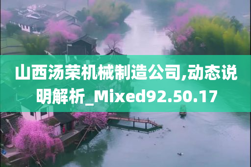 山西汤荣机械制造公司,动态说明解析_Mixed92.50.17