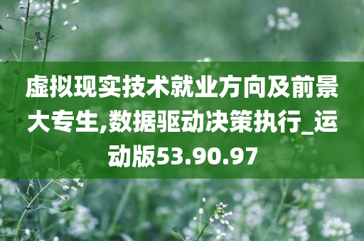 虚拟现实技术就业方向及前景大专生,数据驱动决策执行_运动版53.90.97