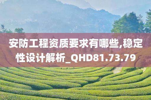 安防工程资质要求有哪些,稳定性设计解析_QHD81.73.79