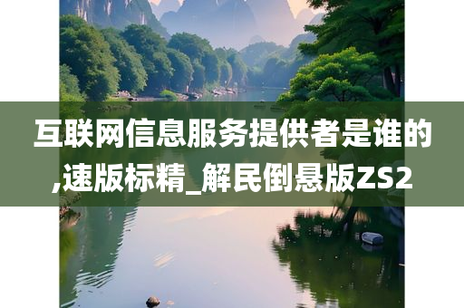 互联网信息服务提供者是谁的,速版标精_解民倒悬版ZS2