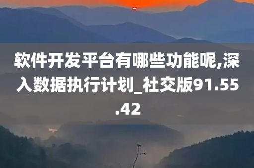 软件开发平台有哪些功能呢,深入数据执行计划_社交版91.55.42