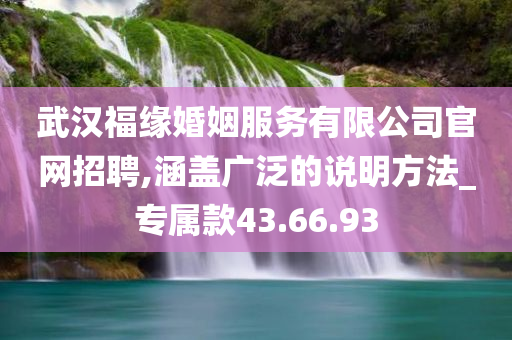 武汉福缘婚姻服务有限公司官网招聘,涵盖广泛的说明方法_专属款43.66.93