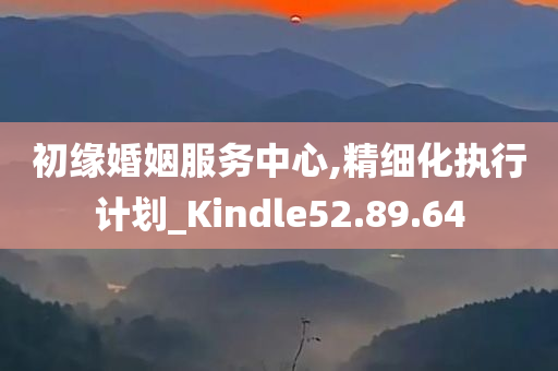 初缘婚姻服务中心,精细化执行计划_Kindle52.89.64