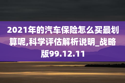 2021年的汽车保险怎么买最划算呢,科学评估解析说明_战略版99.12.11