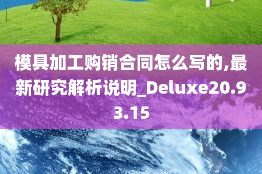 模具加工购销合同怎么写的,最新研究解析说明_Deluxe20.93.15