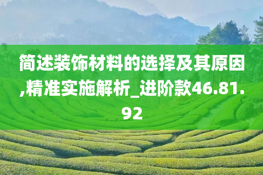 简述装饰材料的选择及其原因,精准实施解析_进阶款46.81.92