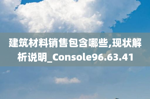 建筑材料销售包含哪些,现状解析说明_Console96.63.41