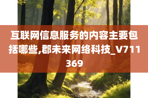 互联网信息服务的内容主要包括哪些,郡未来网络科技_V711369