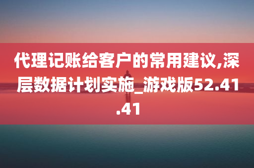 代理记账给客户的常用建议,深层数据计划实施_游戏版52.41.41