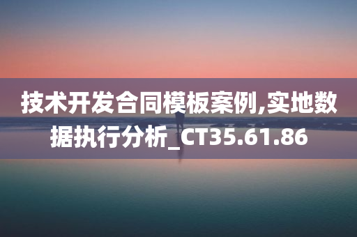 技术开发合同模板案例,实地数据执行分析_CT35.61.86