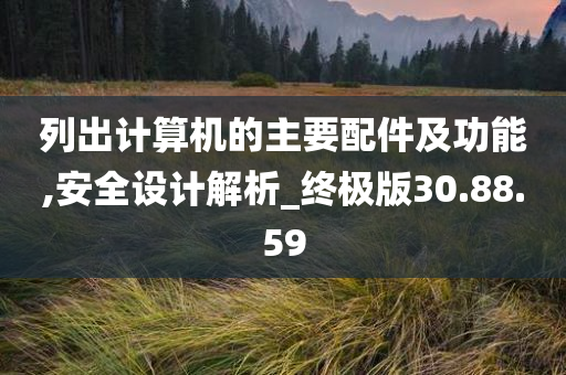 列出计算机的主要配件及功能,安全设计解析_终极版30.88.59