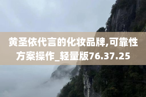 黄圣依代言的化妆品牌,可靠性方案操作_轻量版76.37.25