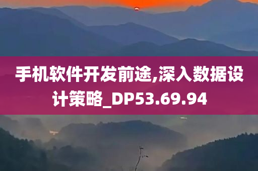 手机软件开发前途,深入数据设计策略_DP53.69.94