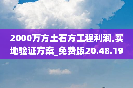 2000万方土石方工程利润,实地验证方案_免费版20.48.19